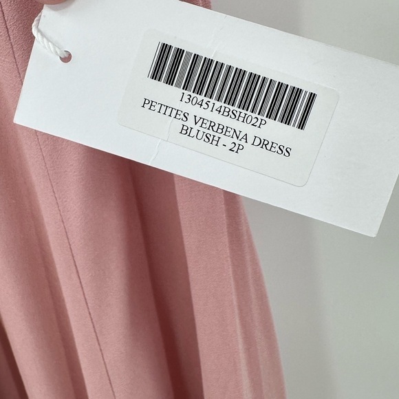 Reformation Blush Crepe Verbena Maxi Gown Dress Size 2P 2 Petite NEW - Picture 3 of 6